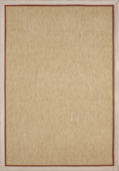 Bombay Bej Halı Bej Terra Bordürlü Kolay Temizlenen Hasır Dokulu Sisal Halı 663