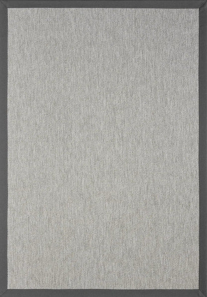 Bombay Gri Halı Antrasit Bordürlü Kolay Temizlenen Hasır Dokulu Sisal Halı 664