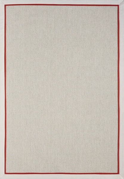 Bombay Krem Halı Krem Bordo Bordürlü Kolay Temizlenen Hasır Dokulu Sisal Halı 664