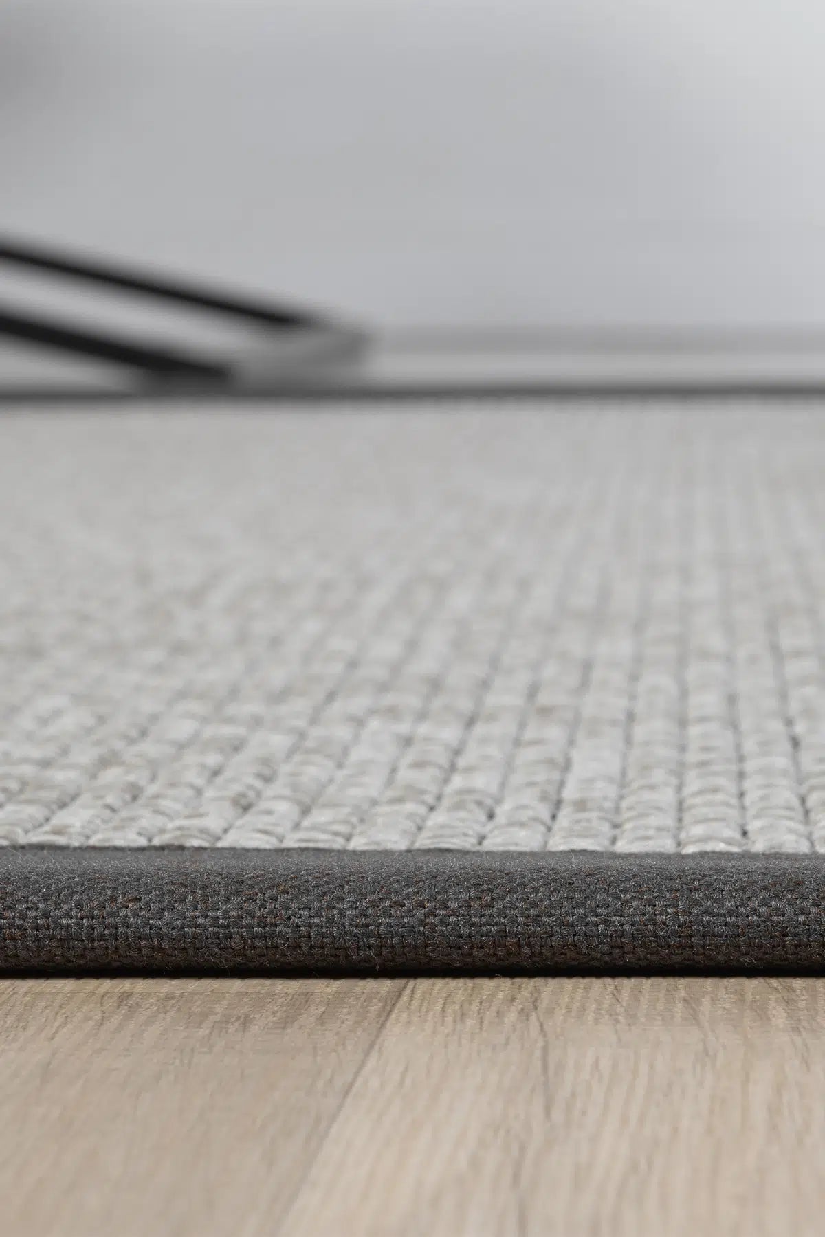 Bombay Gri Halı Antrasit Bordürlü Kolay Temizlenen Hasır Dokulu Sisal Halı 664