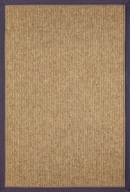 Bombay Kahve Halı Mor Kahve Bordürlü Kolay Temizlenen Hasır Dokulu Sisal Halı 666
