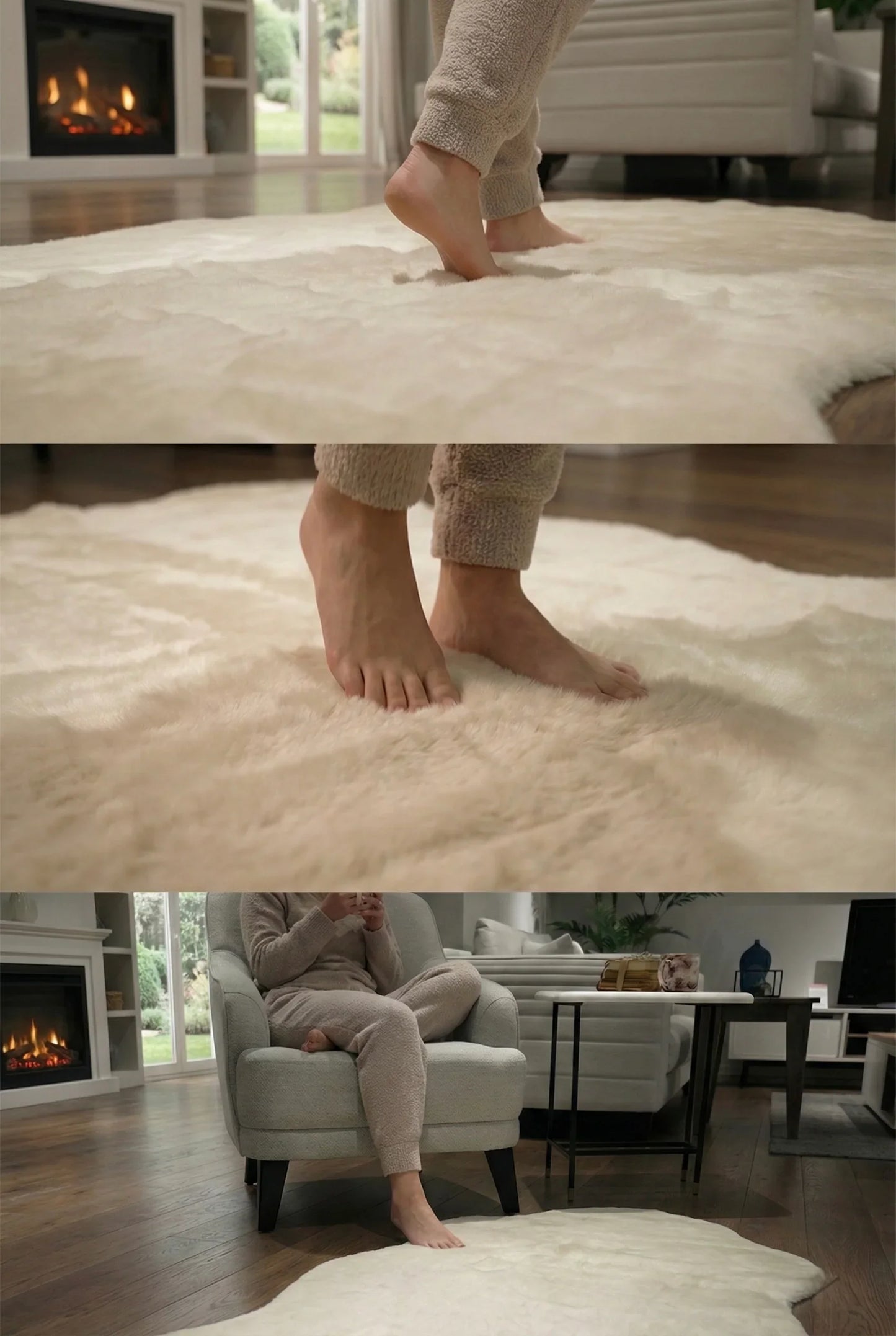 Döpland Yumoş Beyaz Post Halı